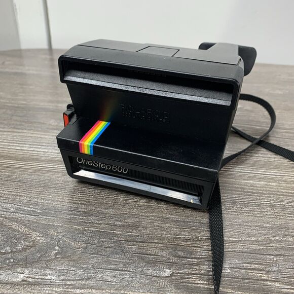Vintage Polaroid One Step 600 Flash Camera Rainbow Stripe Untested - Picture 11 of 13